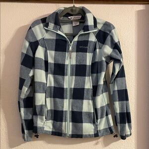Columbia Women's Navy and Light Blue Checkered Jacket